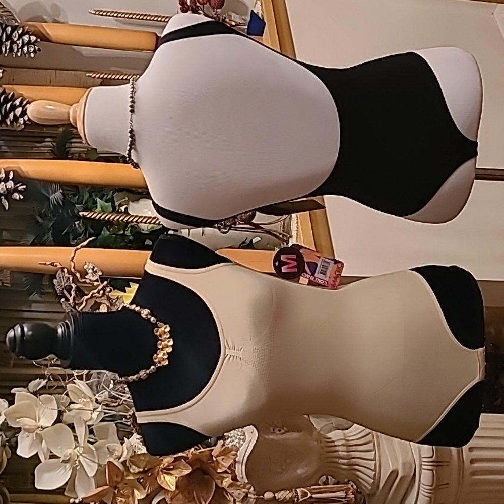 Two Magic Bodyfashion Extreme Low Back Thong Bodybriefer Pkg of 2 Black/Cream
